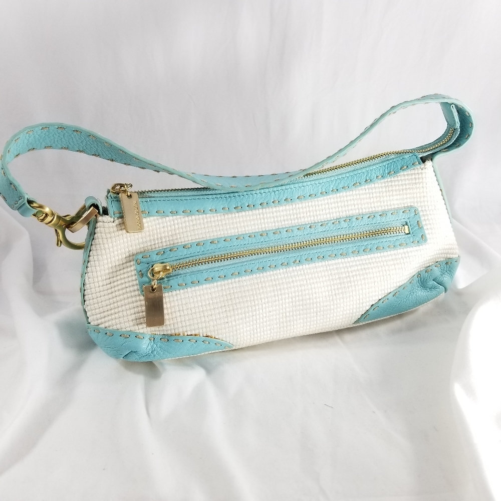 SIGRID OLSEN Blue & White Baguette Purse